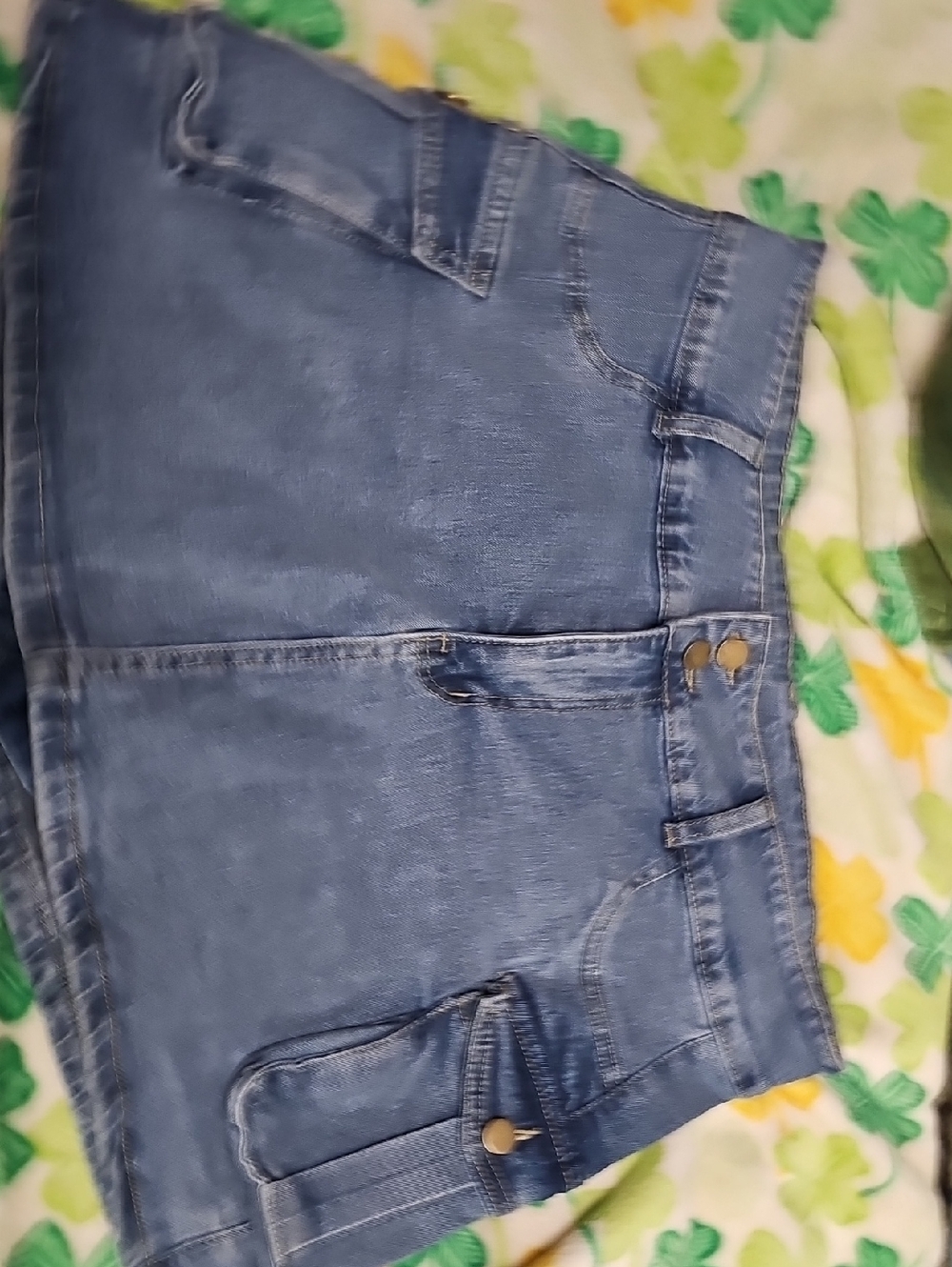 Denim Mini Skirt in Medium Blue